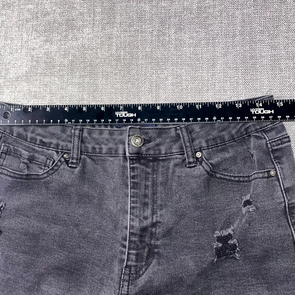 Wax Jean Cut Off Shorts Womens XL Gray Denim Cotton High Rise Distressed Pockets - Picture 9 of 11